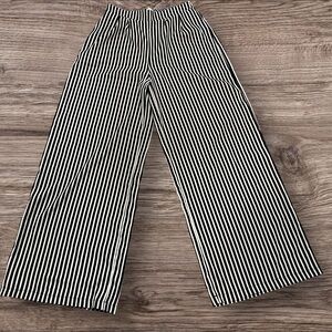 Mustard Seed Pants Womens Medium Black White Stripe Wide Leg High Waist (85)